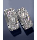 Glitzy Silver-Tone Watch & Bangle Set