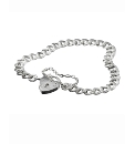 Sterling Silver Heart Padlock Bracelet