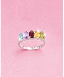Sterling Silver Multi-Gemstone Ring