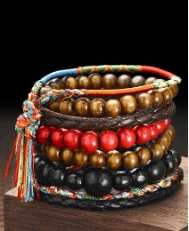 Gent's Set of 7 Trendy Bracelets