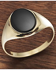 Gents 9ct Gold Oval Stone Ring