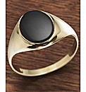 Gents 9ct Gold Oval Stone Ring