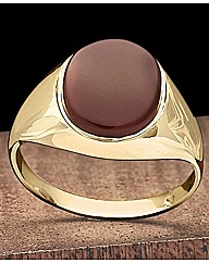 Gents 9ct Gold Oval Stone Ring