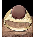 Gents 9ct Gold Oval Stone Ring