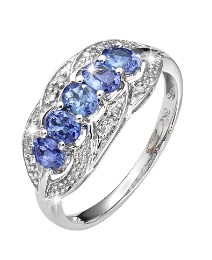 White Gold Tanzanite Diamond Ring