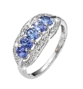 White Gold Tanzanite Diamond Ring