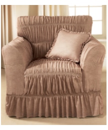 Moire Ruffled Plain Dye Furniture Covers