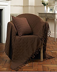 Textured Check Cotton Throwover
