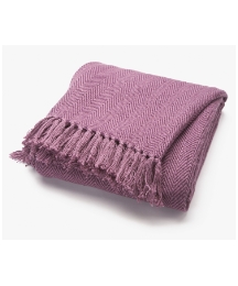 Clyde Herringbone Fringed Throwover
