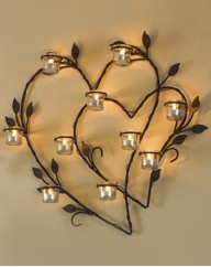 Love Hearts Tealight Holder Wall Art