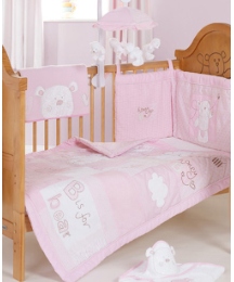 OBaby B is for Bear Quilt & Bumper Pink