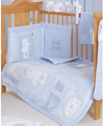 OBaby B is for Bear Quilt & Bumper Blue