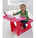 Pink Art Desk with Stationery