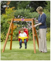 Plum Wooden Baby Swing Set