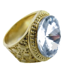 Funky Jewellery Chunky Gold Ring 2 Pack