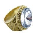 Funky Jewellery Chunky Gold Ring 2 Pack