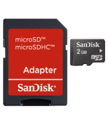 Sandisk 2GB Micro SD Card and Adaptor