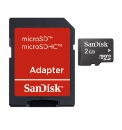 Sandisk 2GB Micro SD Card and Adaptor