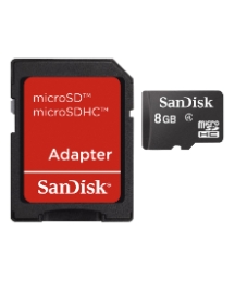 Sandisk 8GB Micro SDHC Card and Adaptor