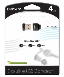 PNY Micro Size USB Flash Drive - 4GB