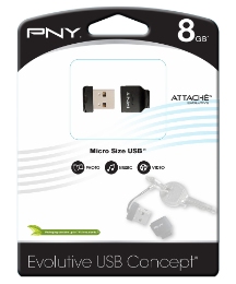 PNY Micro Size USB Flash Drive - 8GB