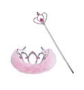 Think Pink Feather & Flower Tiara & Wand