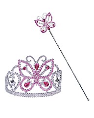 Think Pink Butterfly Tiara & Wand