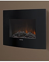 Black Curved Glass Wall Electric Fire
