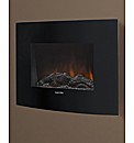 Black Curved Glass Wall Electric Fire