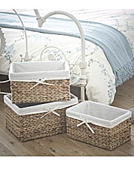 Water Hyacinth Set 3 Open Baskets