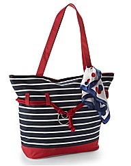 Stripe Bag With Scarf
