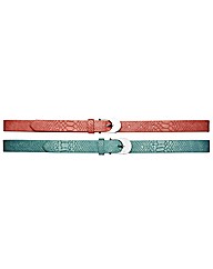 Pack of 2 Snake Print Belts