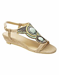 Joe Browns Beaded Wedge Sandals EEE Fit