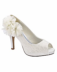 Simply Be Lace Peep Toe Shoes EEE Fit