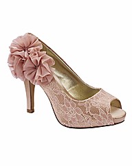 Simply Be Lace Peep Toe Shoes EEE Fit