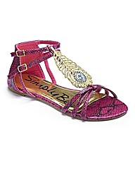 Simply Be Diamante Trim Sandal E Fit