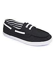 Simply Be Canvas Boat Shoe- EEE Fit
