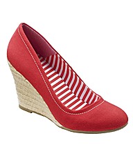 Simply Be Canvas Wedge Sandals EEE Fit