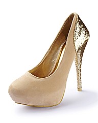 Glitter Heel Court Shoes