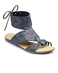 Laced Back Panel Sandals E Fit
