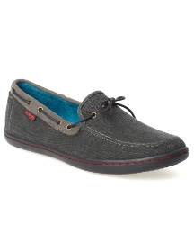 Monkfish Black Canvas Deck Boat Shoe