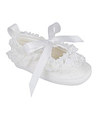 Early Days White Christening Shoes