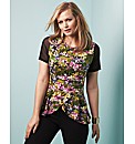 edit Printed Peplum Top