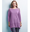 edit Lace And Chiffon Trim Jersey Top