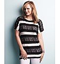 edit Striped High Low Hem Top
