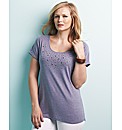 edit Stud Detail Jersey Top