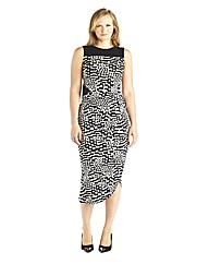edit Printed Mock Wrap Dress
