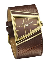 Black Dice Brown Strap Watch