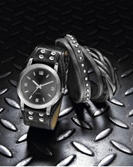 Cuff Style Watch & Bracelet Set