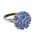 Sterling Silver Tanzanite Cluster Ring
